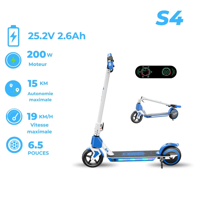 isinwheel® S7 Trotinette Électrique pour Enfants Réglable