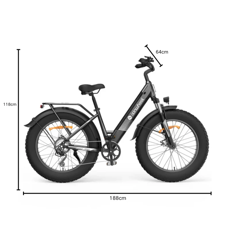Fat Bike M60 Puissant : Pneus Tout-Terrain, 105km d'Autonomie & Batterie Amovible