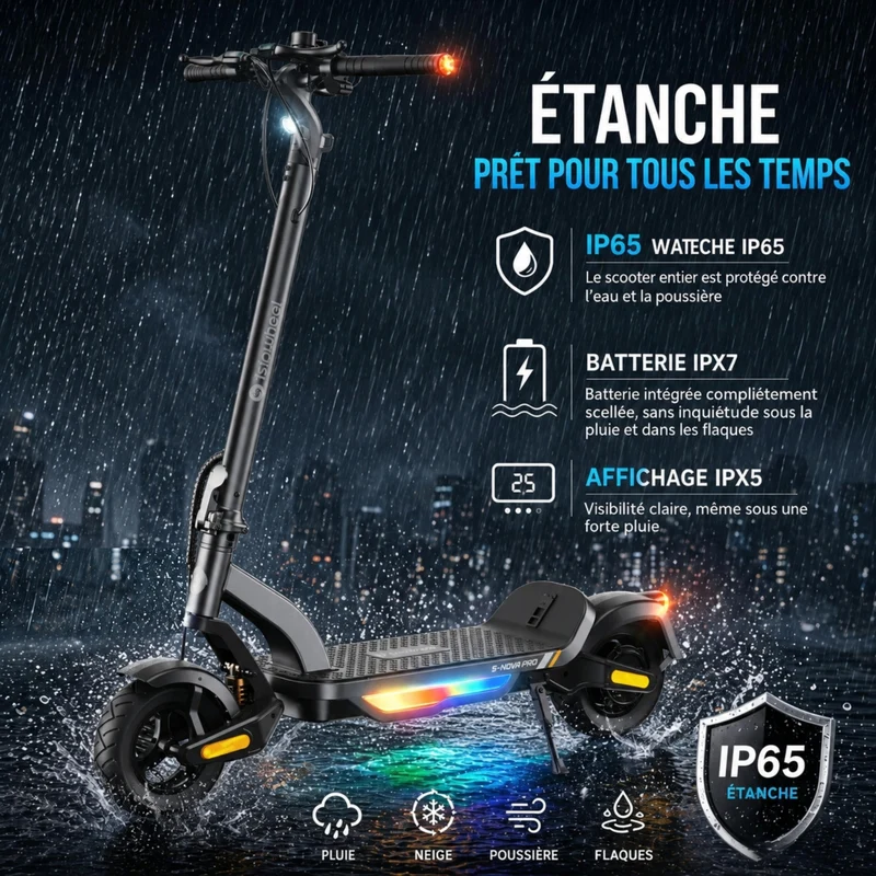 isinwheel® S-NOVA Pro Trottinette électrique tout-terrain 1000W