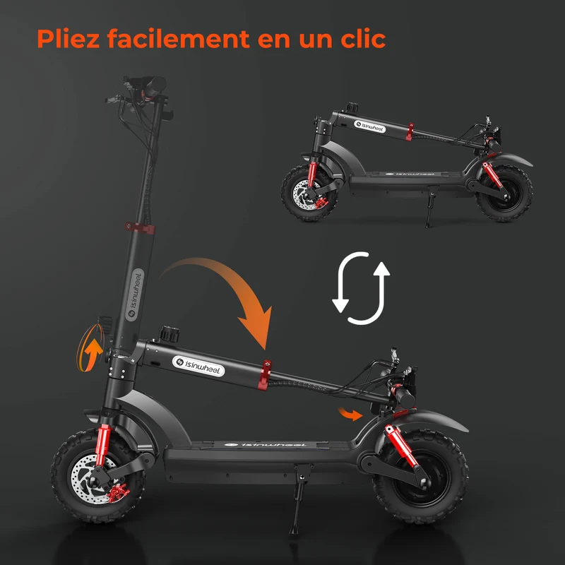 isinwheel® GT2/GT1 Trottinette électrique tout terrain 1200W pour adultes et adolescents