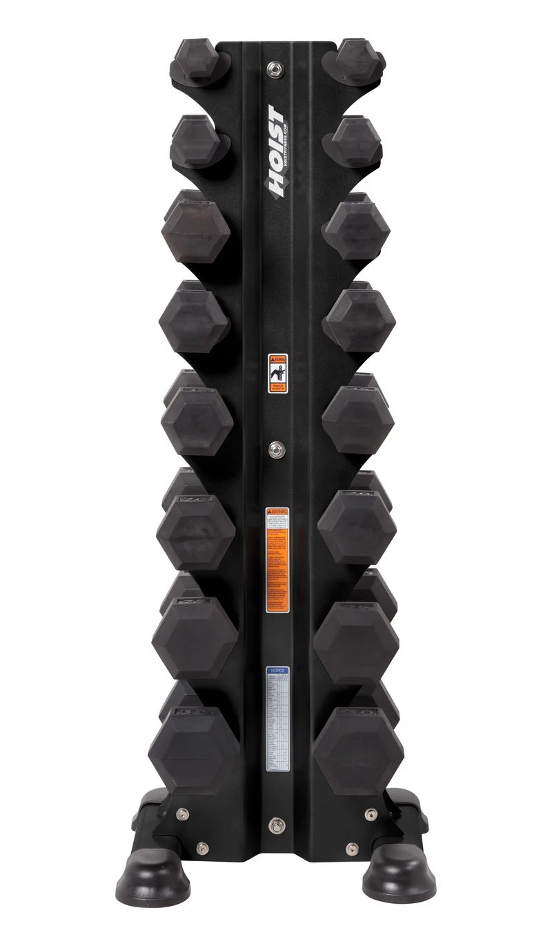 HOIST HF-5460-MB 8 Pair Vertical Hex Dumbbell Rack