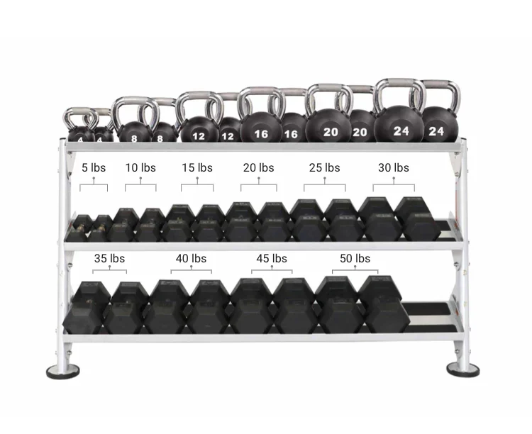 HOIST HF5461-60-MB 60" Dumbbell Rack (With 3rd-Tier Option)