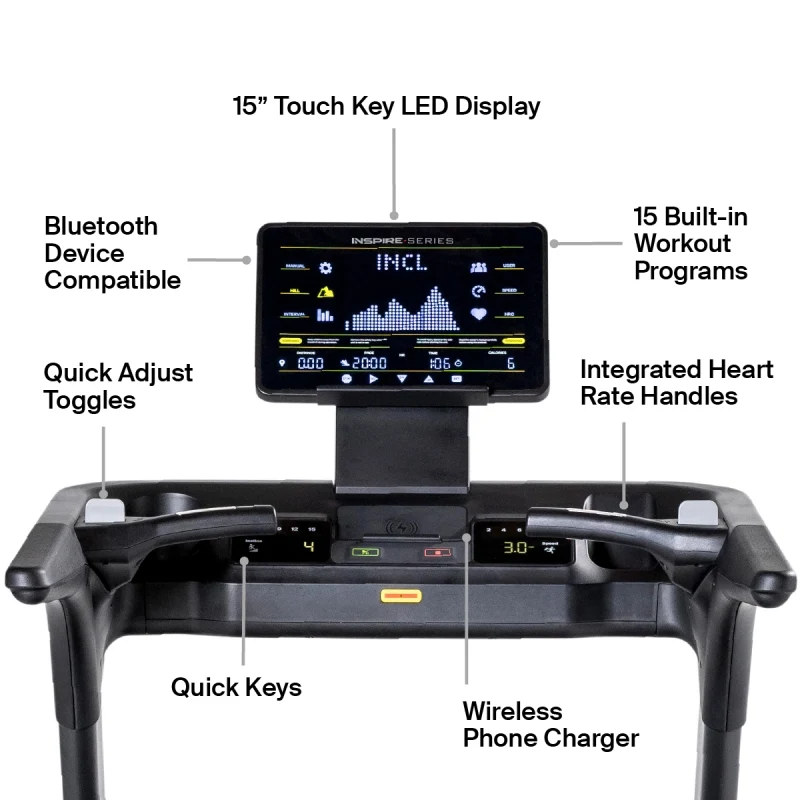 Inspire Fitness T7 Treadmill W/15" Touch Key LED