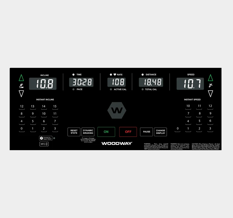 Woodway 4Front Treadmill with Quick Set Display
