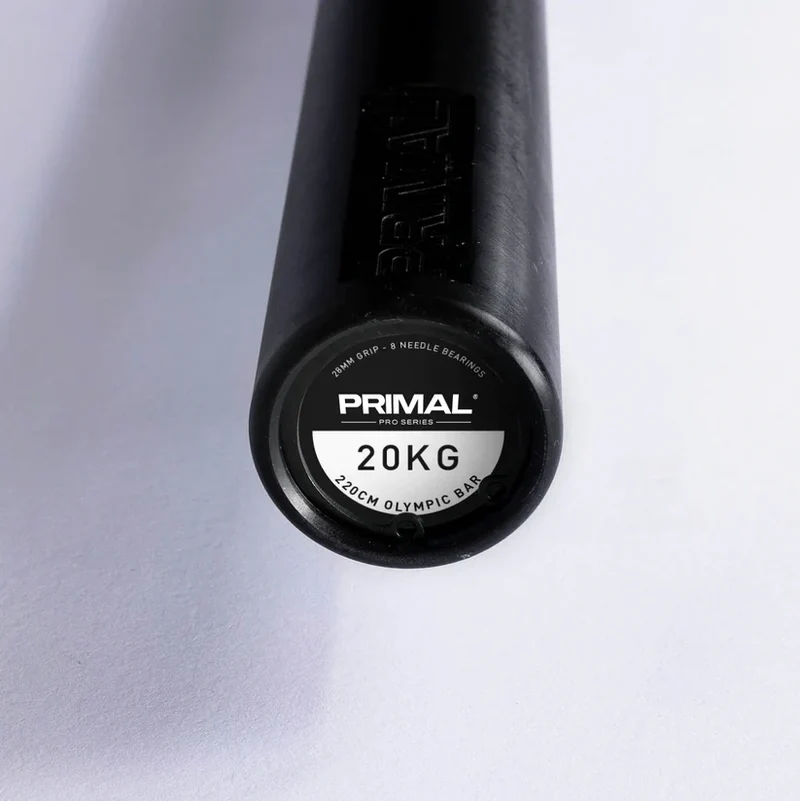 Primal Pro Series 8 Needle Dual Knurl 20kg Olympic Bar - Teflon Coating