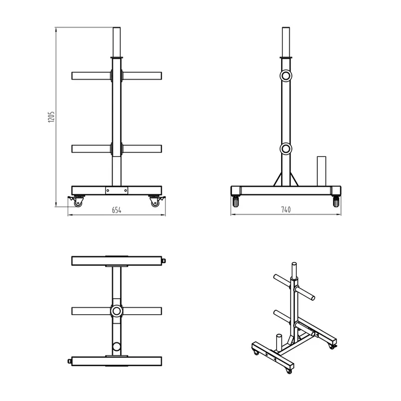 Primal Pro Series Bumper Plate Rack with Wheels