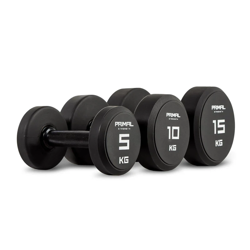 Primal Strength Urethane Dumbbell Set 52.5-70kg (8 pairs)
