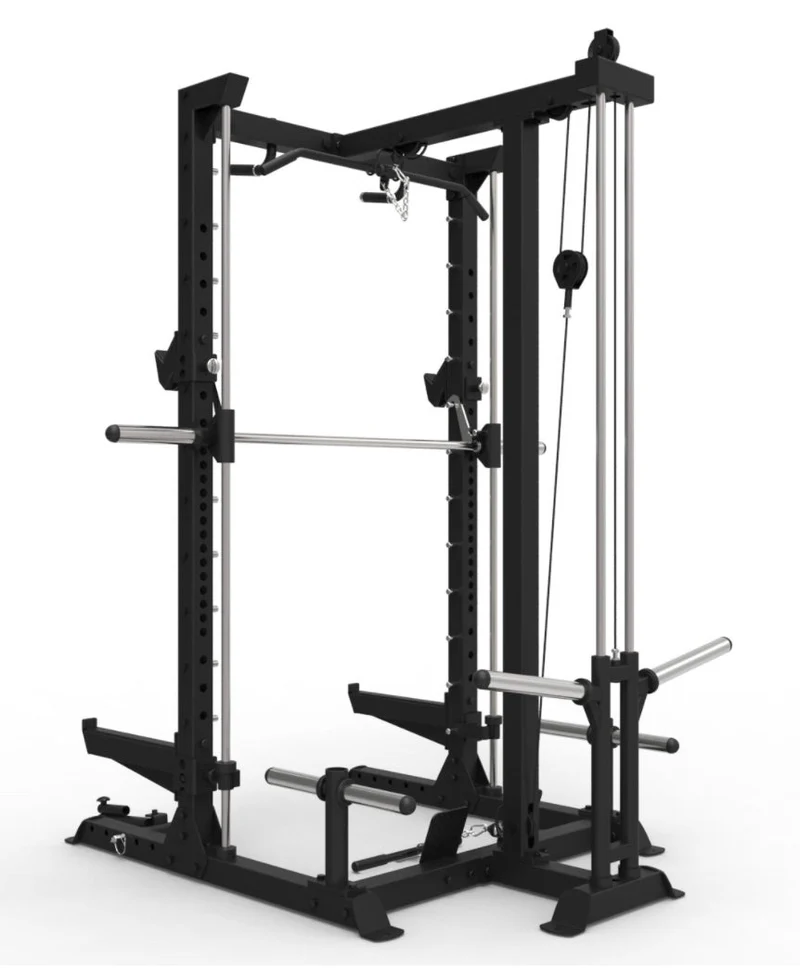 Primal Pro Series Half Rack With Lat Pulldown And Low Row