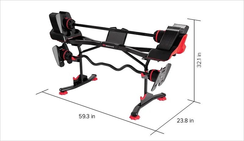 Bowflex Stand Barbell and Curlbar with Media Rack
