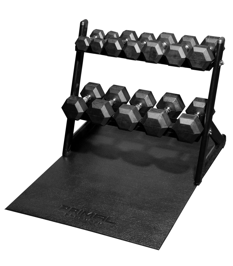 Primal Strength 2.5kg-15kg Hex Set And Rack With Mat