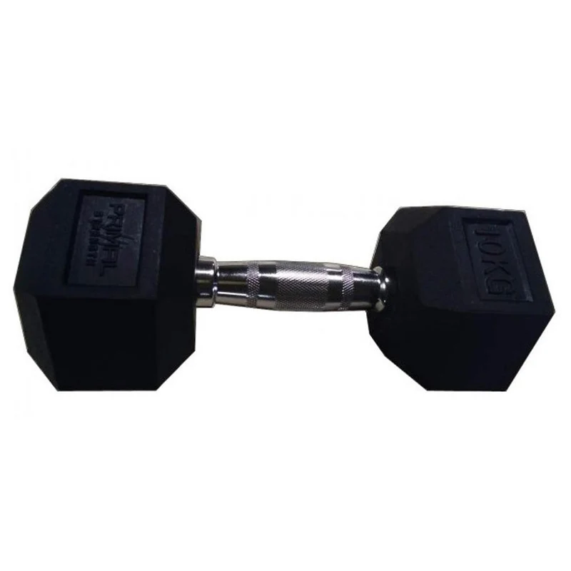 Primal Strength Commercial Rubber Hex Dumbbells 1-50kg Pairs