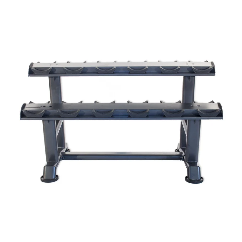 Physical Company Horizontal Dumbbell Rack with Saddles - Holds 6 pairs