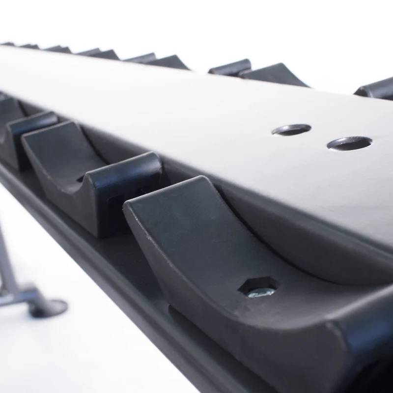 Physical Company Horizontal Dumbbell Rack with Saddles - Holds 6 pairs