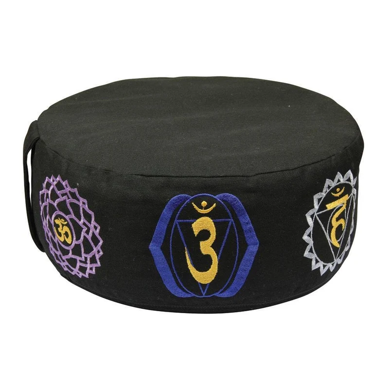 Yoga Mad Round Patterned Zafu Cushion (Buckwheat)
