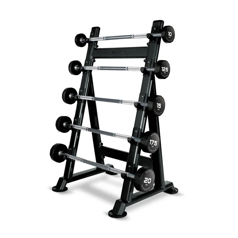 Physical Company 5 Pair PU Barbells Set with Rack