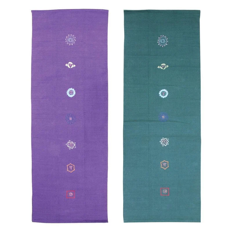 Fitness Mad Cotton Yoga Rug - Chakra Pattern