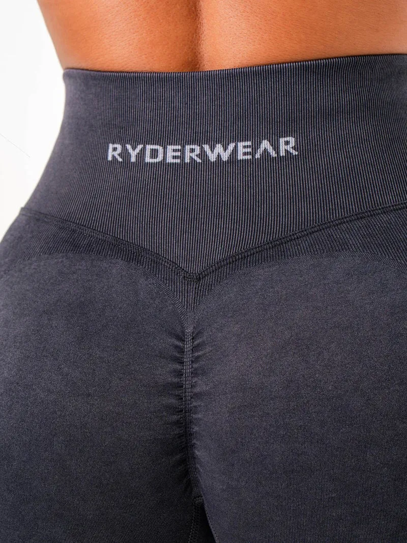 STONEWASH SCRUNCH SEAMLESS SHORTS NOIR (PACK DE 3)