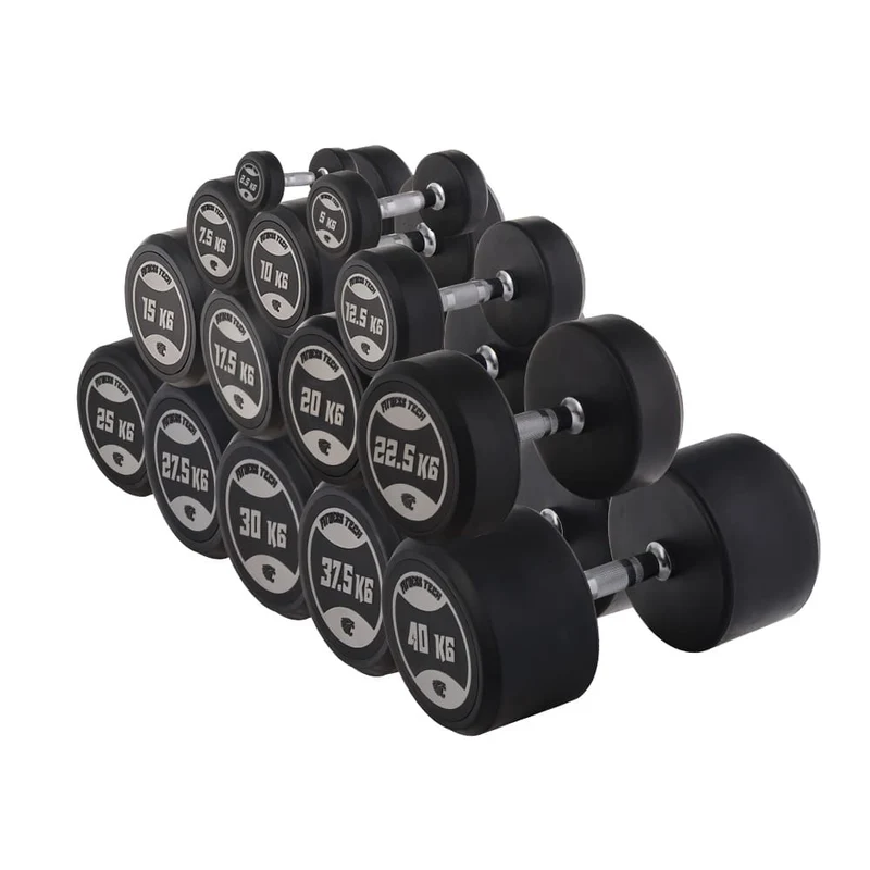 Haltères Ronds en Uréthane 2,5–50 kg (2 Pièces)