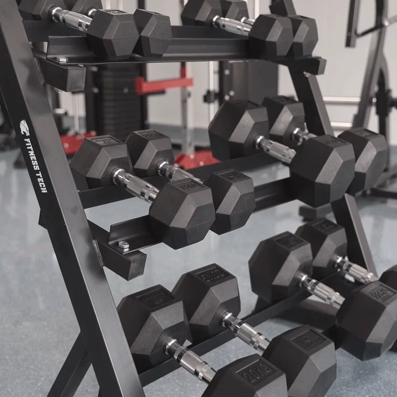 Set Rack + Haltères Hexagonaux 2,5 - 22,5 kg