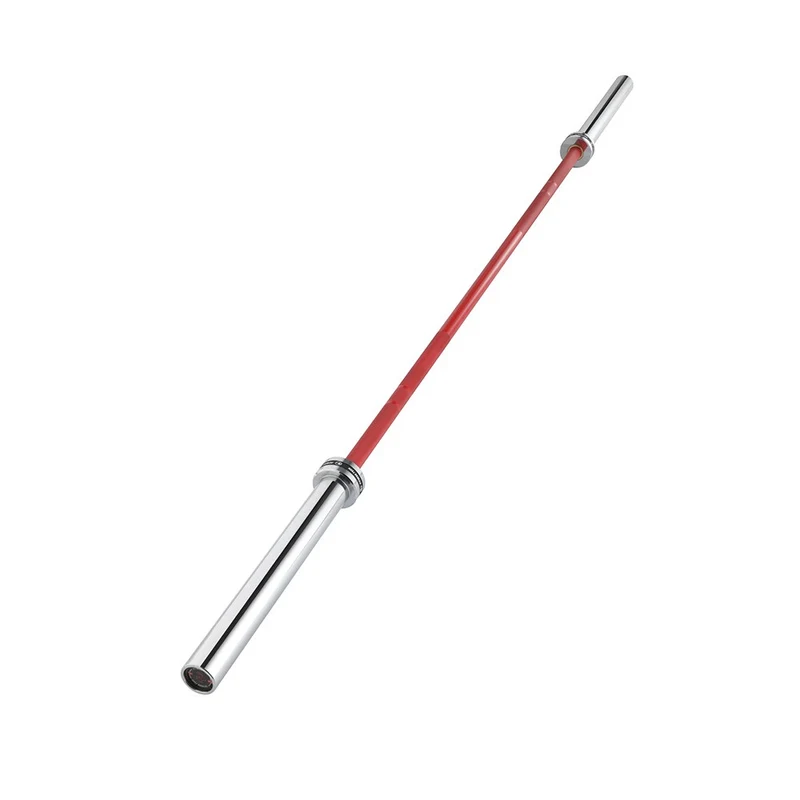 Barre olympique rouge 2,2 m x 50 mm – 4 roulements (365 kg)