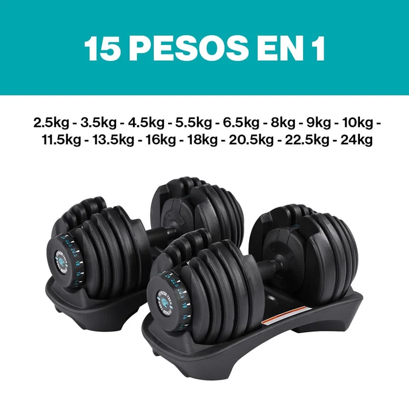 Haltères réglables de 2,5 kg à 24 kg
