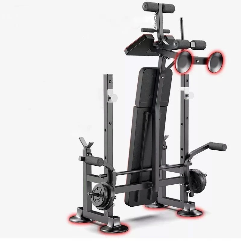Banc multi-stations inclinable pour développé couché / squats