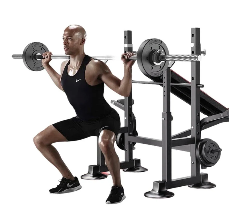 Banc multi-stations inclinable pour développé couché / squats
