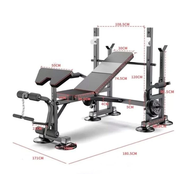 Banc multi-stations inclinable pour développé couché / squats