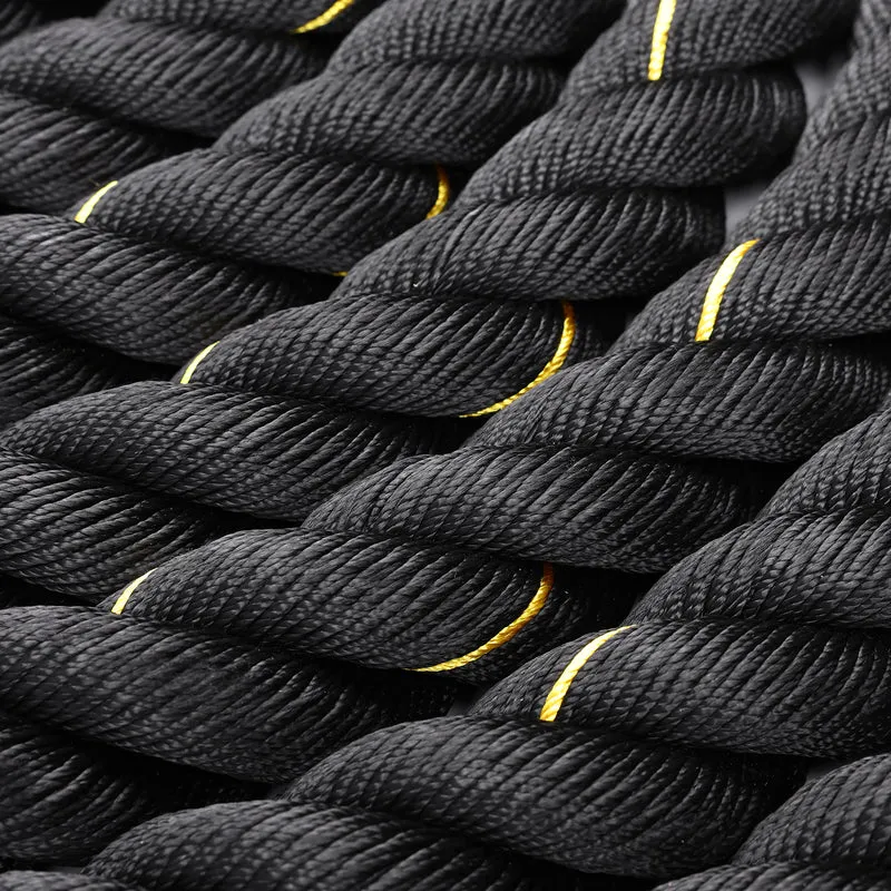 Corde de combat Cross Training 12M x 50MM noire et jaune