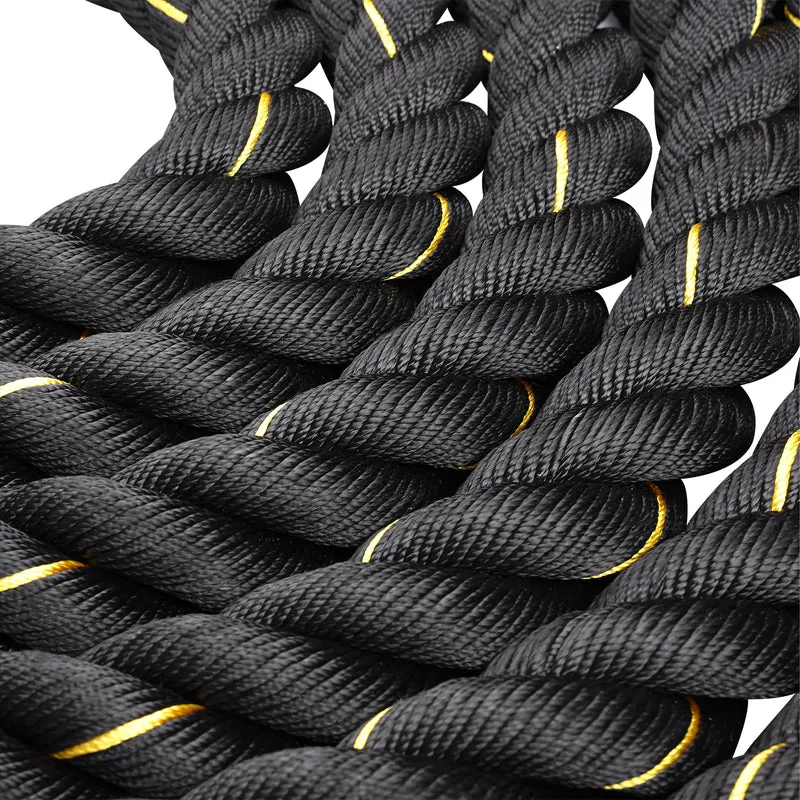 Corde de combat Cross Training 12M x 50MM noire et jaune