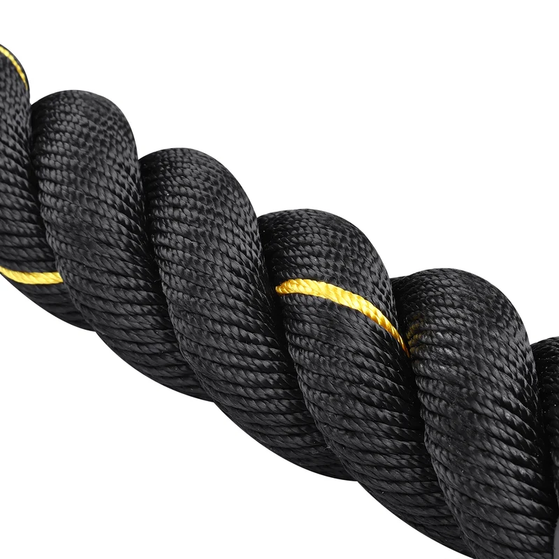Corde de combat Cross Training 12M x 50MM noire et jaune