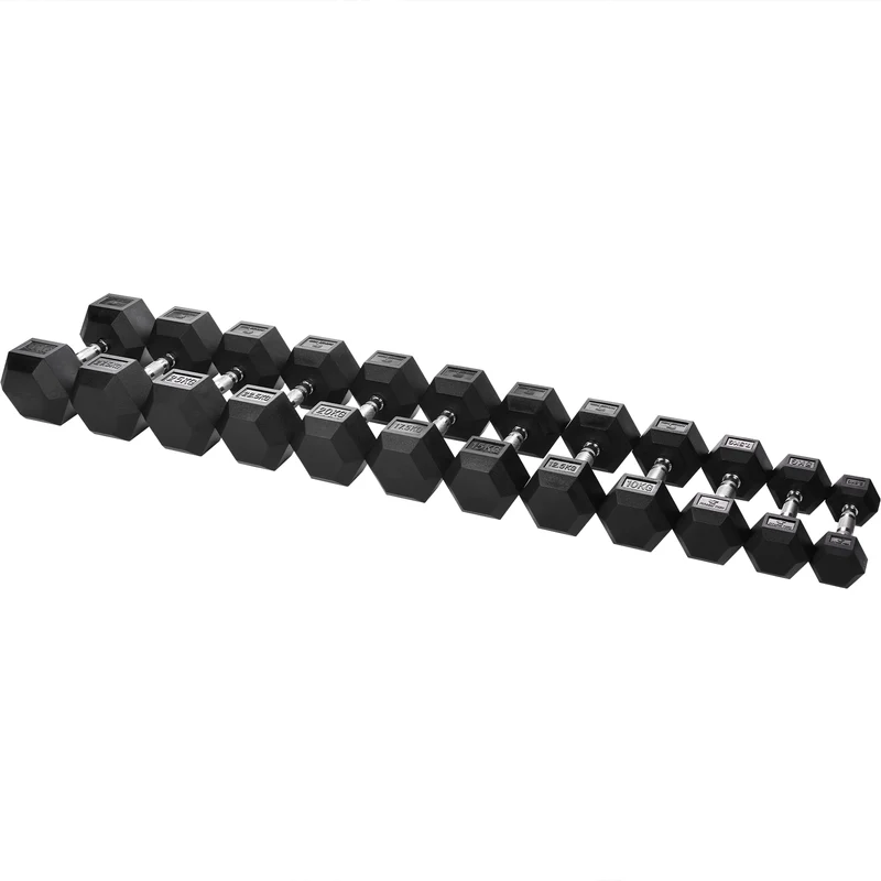 Haltères hexagonaux 2,5 - 50 kg (2 unités)