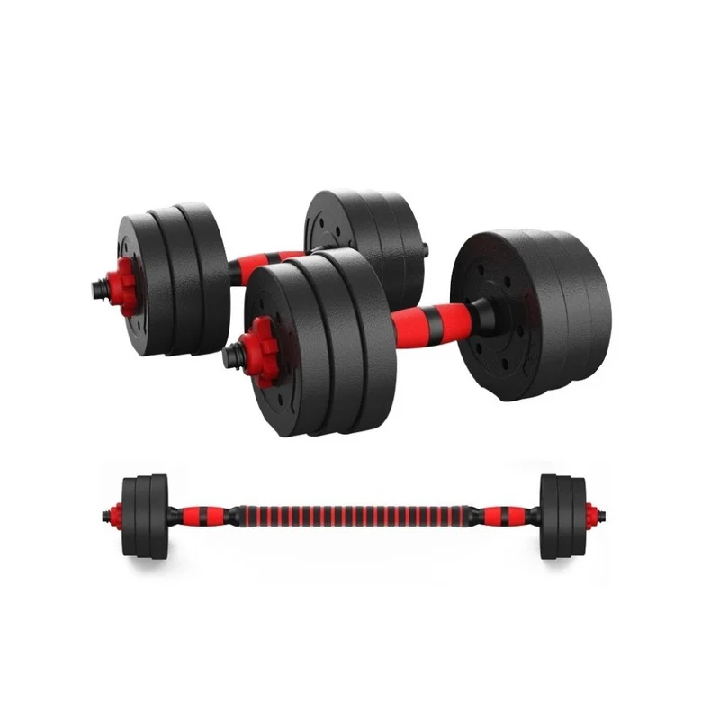 Jeu d'haltères 2 en 1 avec barre extensible ajustable