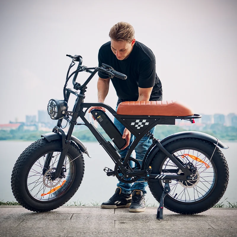 Vélo électrique EB5Max style vintage avec pneus larges de 20 pouces