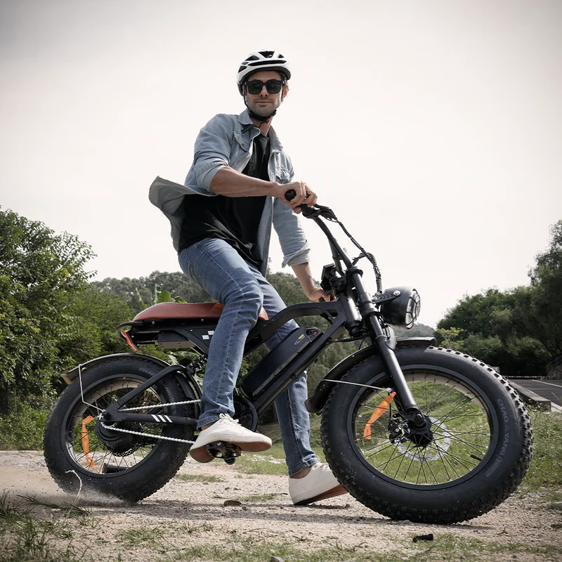 Vélo électrique EB5Max style vintage avec pneus larges de 20 pouces