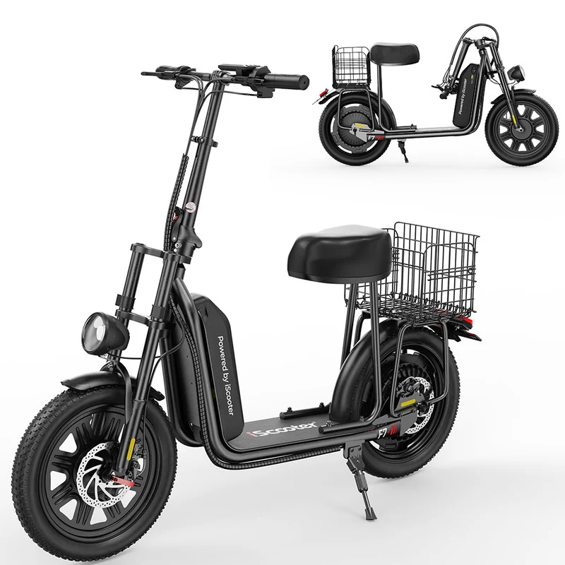 iScooter F7 – Trottinette électrique avec siège et panier amovible