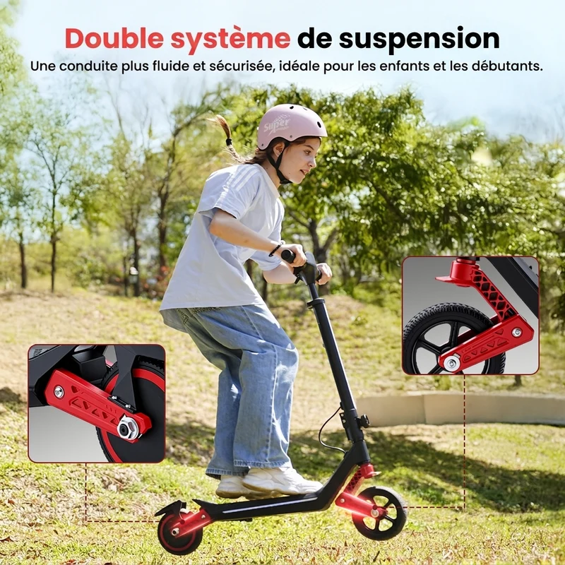 K6 Trottinette électrique pour enfants avec double suspension