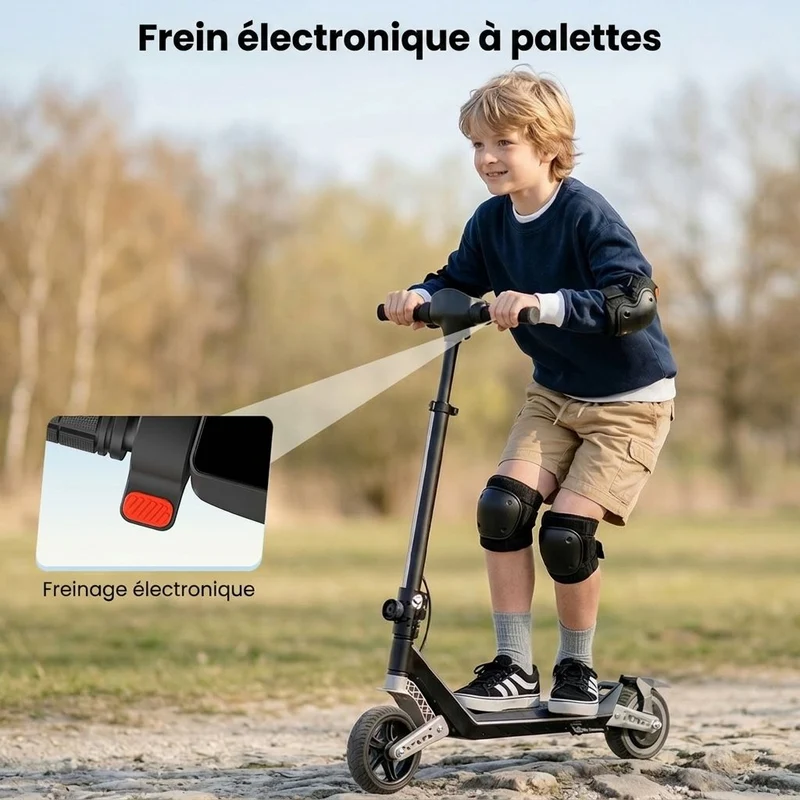K6 Trottinette électrique pour enfants avec double suspension