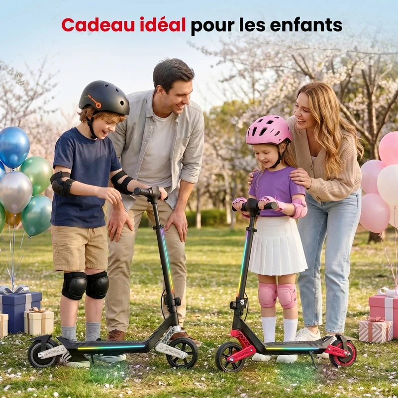 K6 Trottinette électrique pour enfants avec double suspension