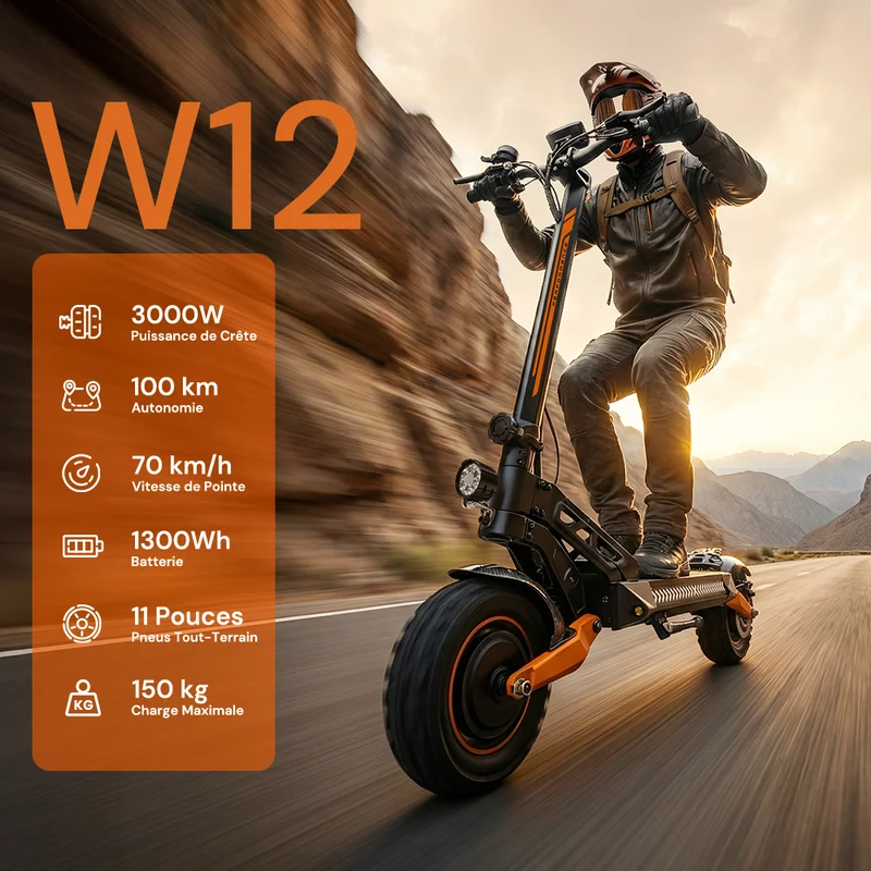 W12 3000W Trottinette Électrique Tout-Terrain