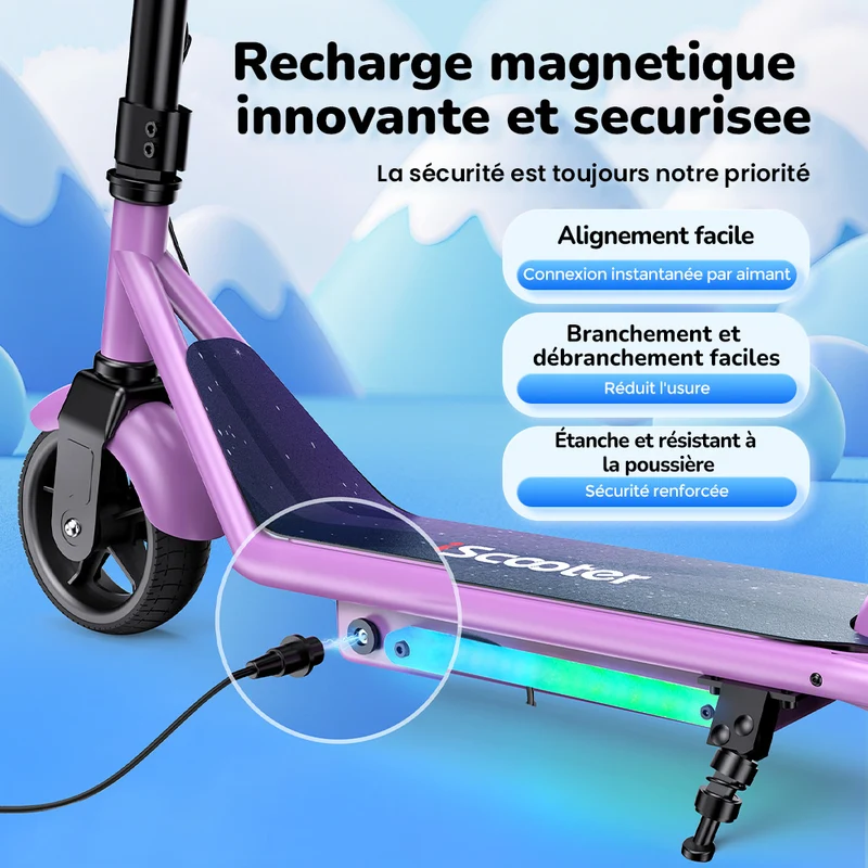 iScooter iK3Pro Trottinette électrique pour enfants avec hauteur réglable