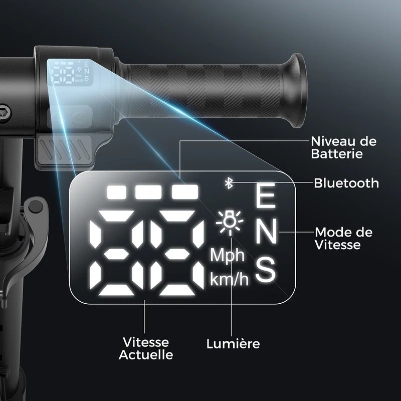 iScooter iK3Max Trottinette électrique pour enfants avec lumières LED