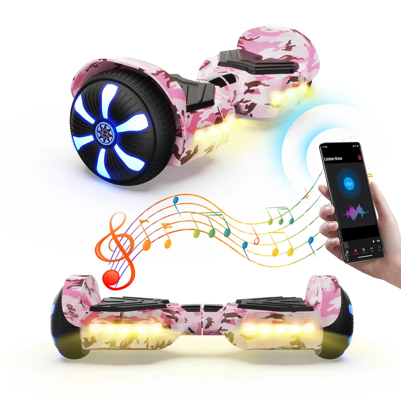 iHoverboard H2 Hoverboardavec Équilibrage Automatique, Bluetooth et Roues LED 6,5"