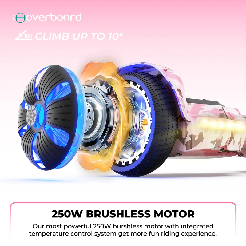 iHoverboard H2 Hoverboardavec Équilibrage Automatique, Bluetooth et Roues LED 6,5"