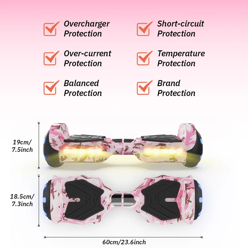 iHoverboard H2 Hoverboardavec Équilibrage Automatique, Bluetooth et Roues LED 6,5"