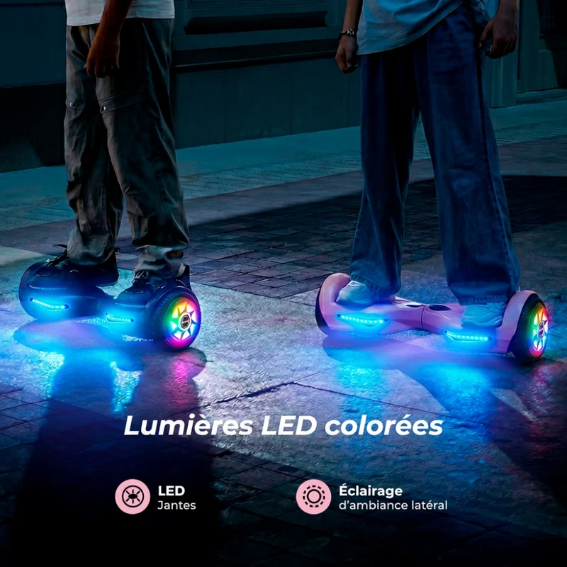 iHoverboard® H1 Hoverboard auto-équilibré à LED 6.5"