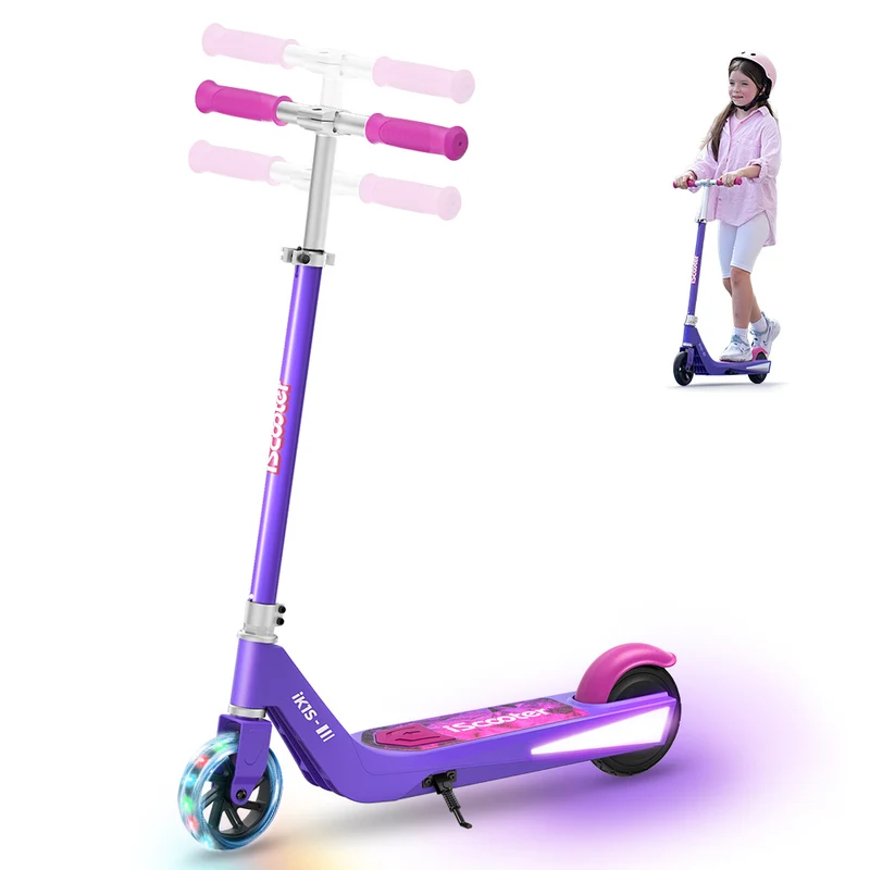iScooter iK1S/ik3 Trottinette électrique pour enfance avec roue clignotante