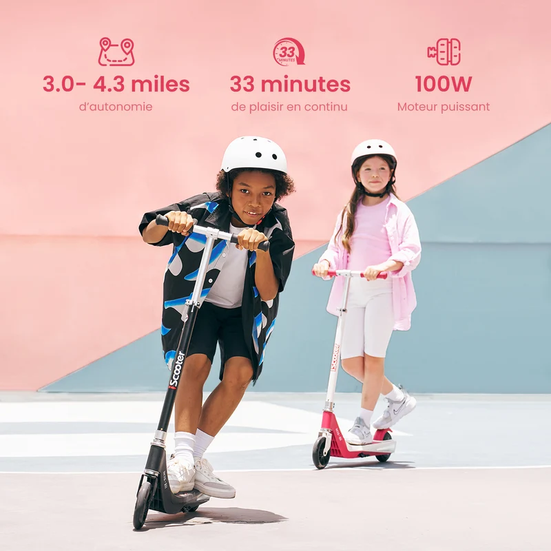 iScooter iK1S/ik3 Trottinette électrique pour enfance avec roue clignotante