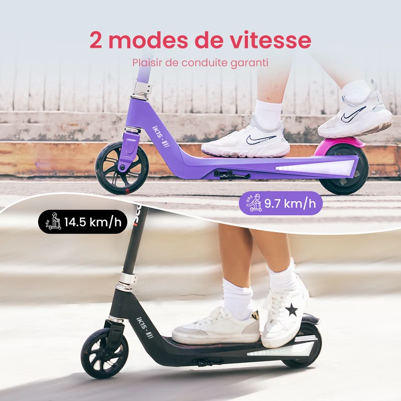 iScooter iK1S/ik3 Trottinette électrique pour enfance avec roue clignotante
