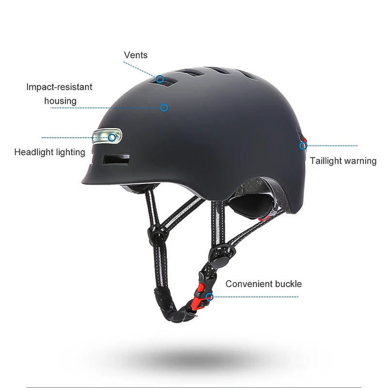 iHoverbod Casque de trottinette avec lumière LED